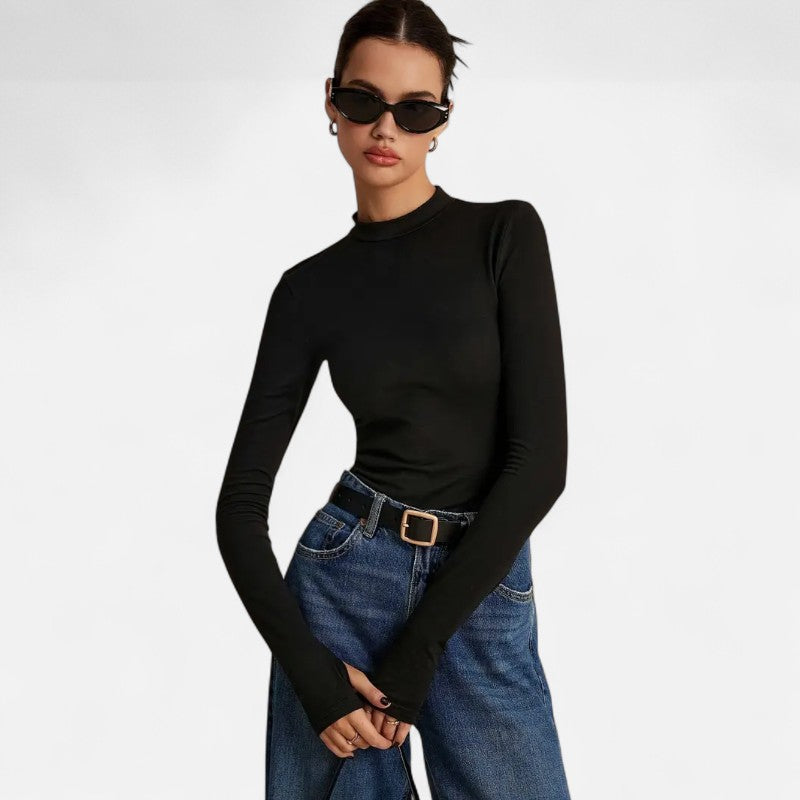 Belbo | Women's Slim Fit Turtleneck Long Sleeve T-Shirt