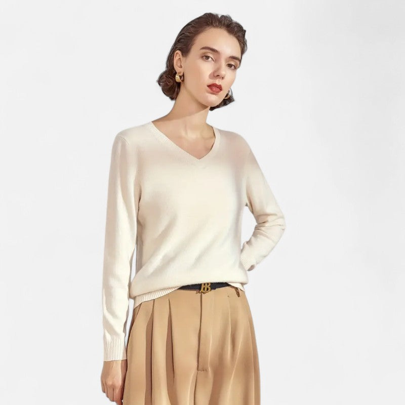 Belbo | Elegant V-Neck Pullover Sweater for Women