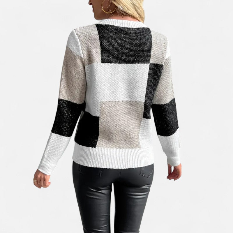 Belbo | Women’s Color Block Crew Neck Sweater
