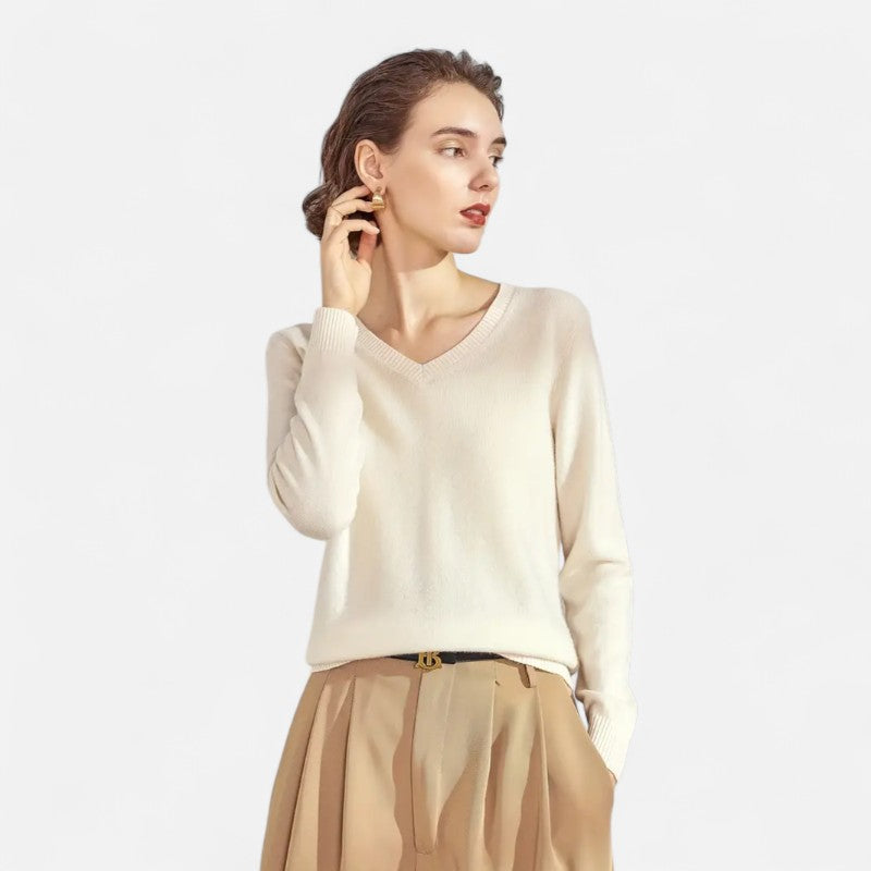 Belbo | Elegant V-Neck Pullover Sweater for Women