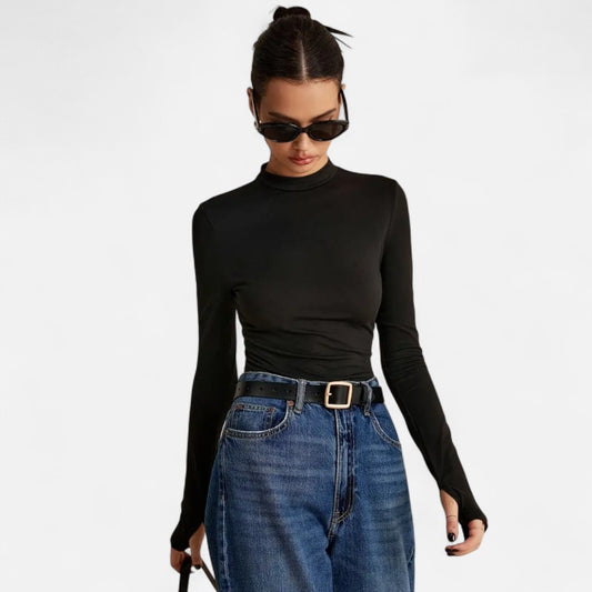 Belbo | Women's Slim Fit Turtleneck Long Sleeve T-Shirt