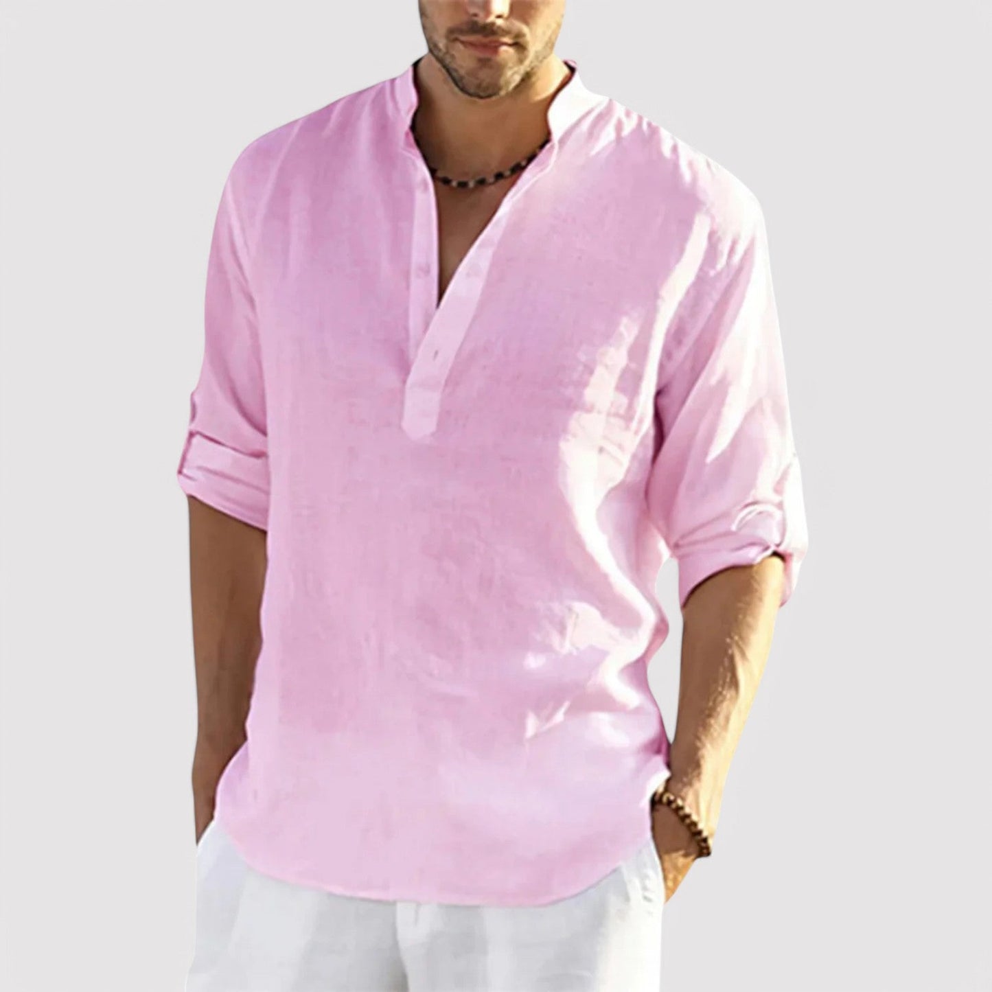 Belbo | Men's Pure Linen Shirt Long Sleeve Shirt