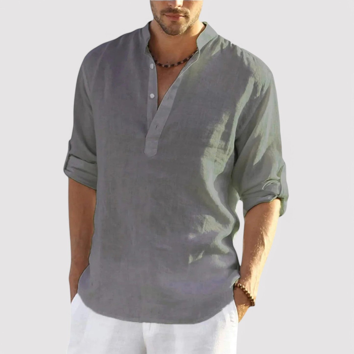 Belbo | Men's Pure Linen Shirt Long Sleeve Shirt