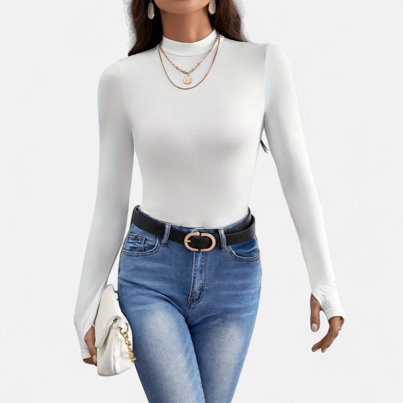Belbo | Women's Slim Fit Turtleneck Long Sleeve T-Shirt