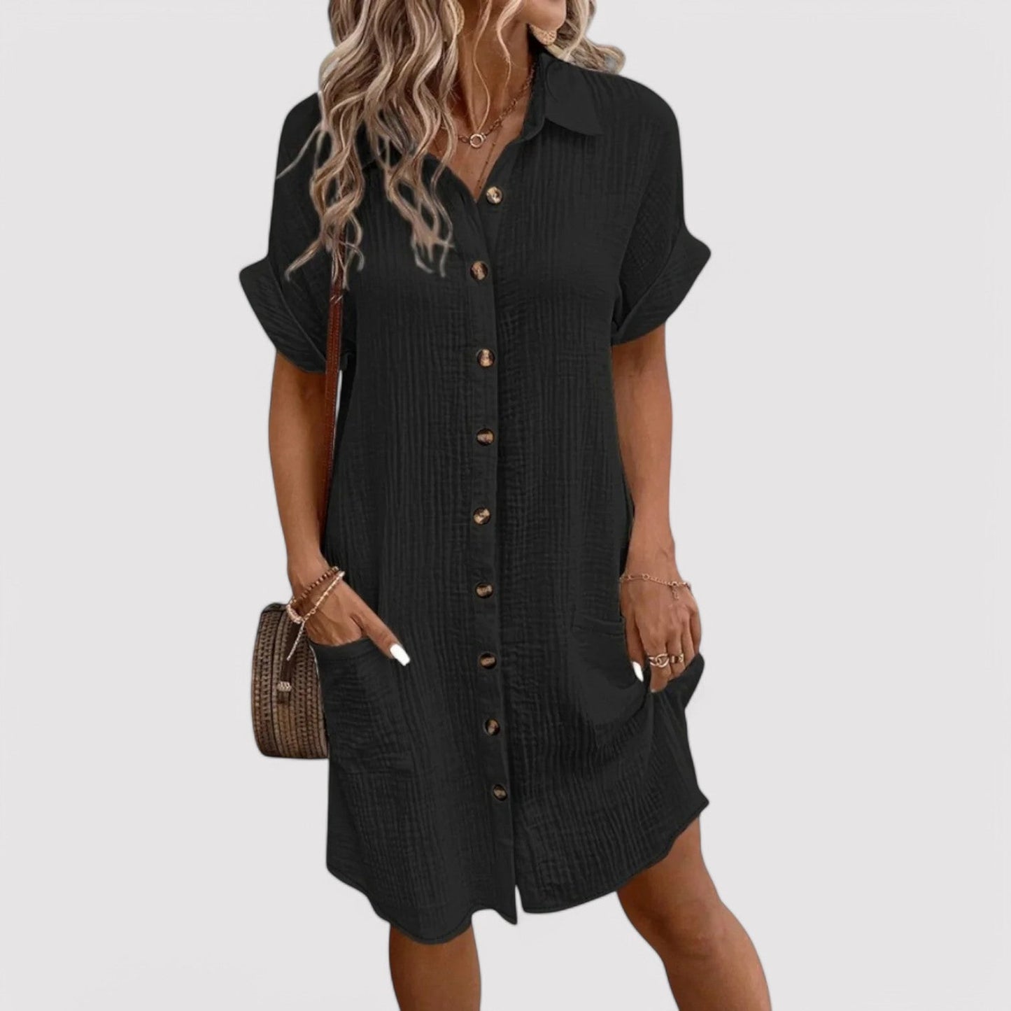Belbo | Women's Elegant Pure Linen Midi Dress