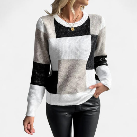 Belbo | Women’s Color Block Crew Neck Sweater