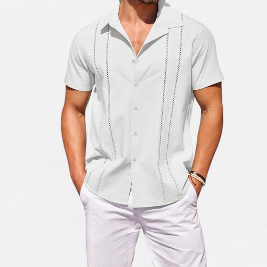 Belbo | Men’s Premium Short-Sleeve Linen Guayabera Shirt – Cuban-Inspired Button-Down for Summer Leisure