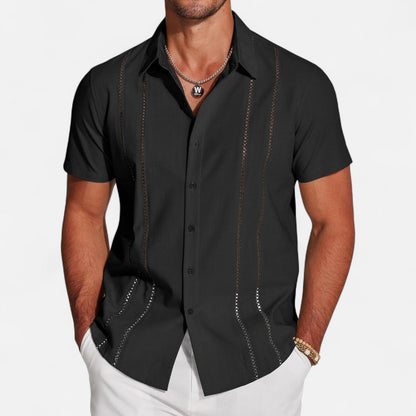 Belbo | Men’s Premium Short-Sleeve Linen Guayabera Shirt – Cuban-Inspired Button-Down for Summer Leisure
