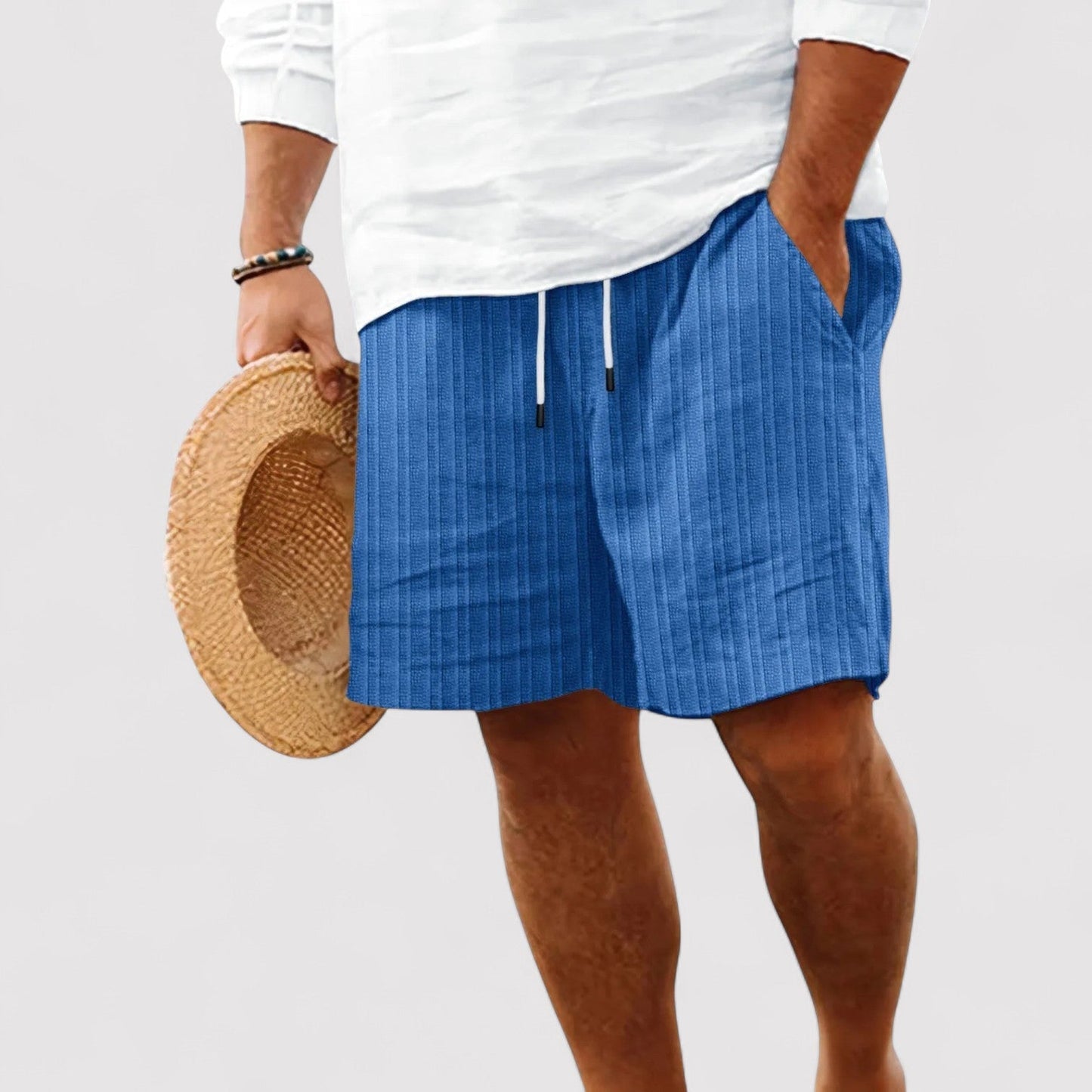 Belbo | Men's Casual Comfortable Premium Striped Pure Linen Shorts