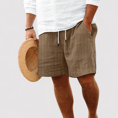 Belbo | Men's Casual Comfortable Premium Striped Pure Linen Shorts