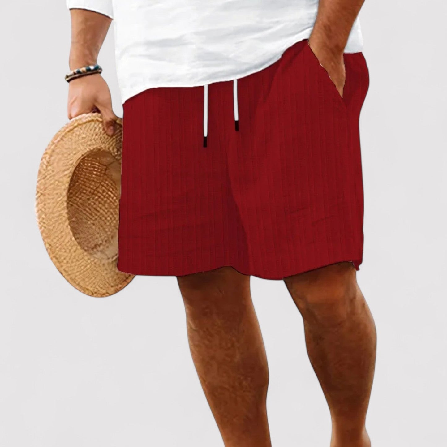 Belbo | Men's Casual Comfortable Premium Striped Pure Linen Shorts