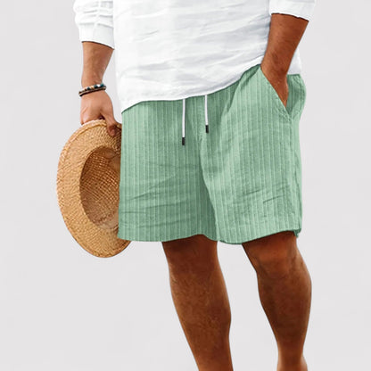 Belbo | Men's Casual Comfortable Premium Striped Pure Linen Shorts