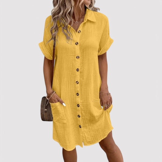 Belbo | Women's Elegant Pure Linen Midi Dress