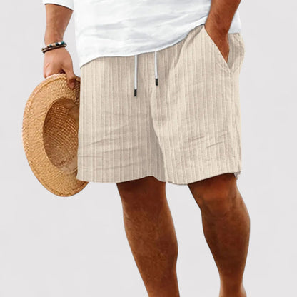 Belbo | Men's Casual Comfortable Premium Striped Pure Linen Shorts