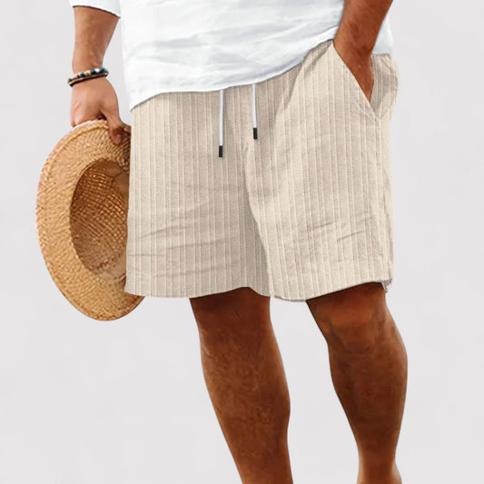 Belbo | Men's Casual Comfortable Premium Striped Pure Linen Shorts