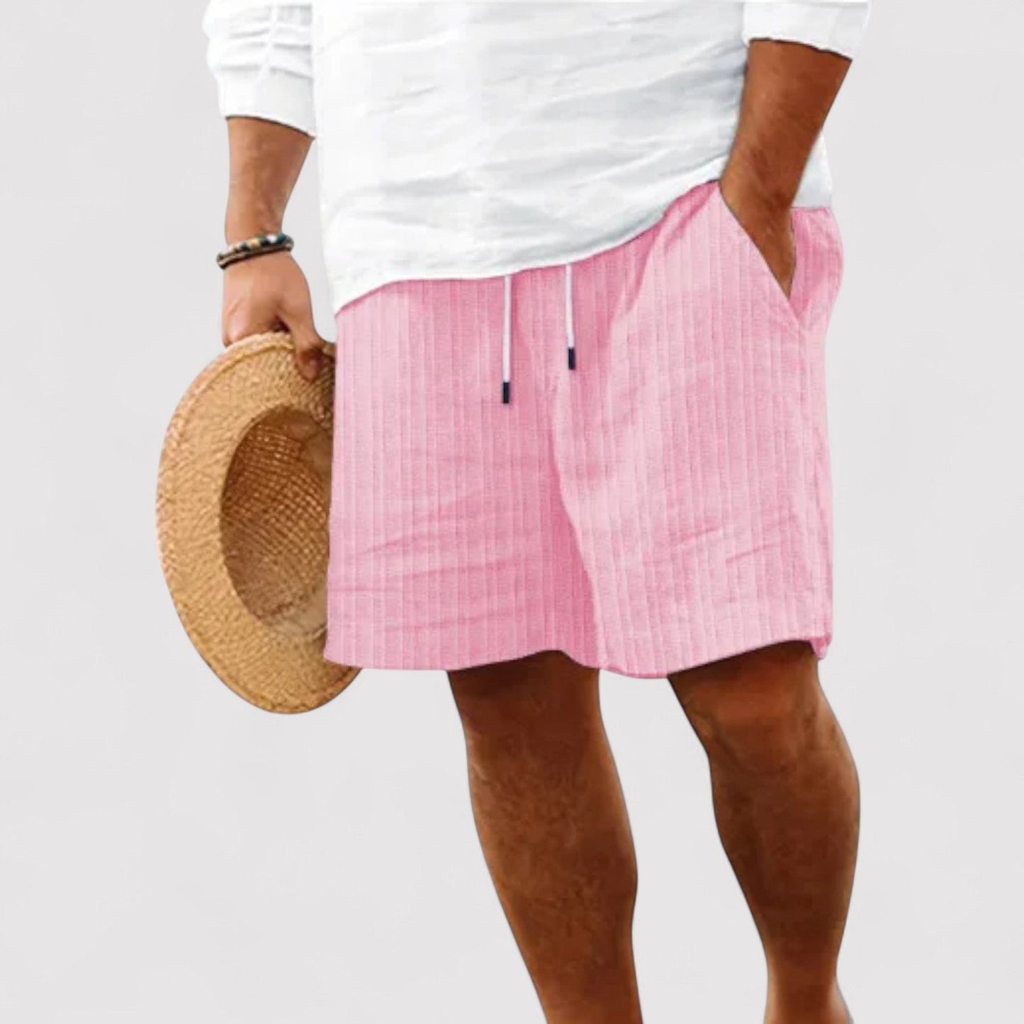 Belbo | Men's Casual Comfortable Premium Striped Pure Linen Shorts